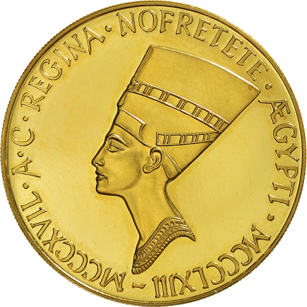 Égypte, Médaille, Nefertiti et Toutankhamon, MDP, SPL, Or