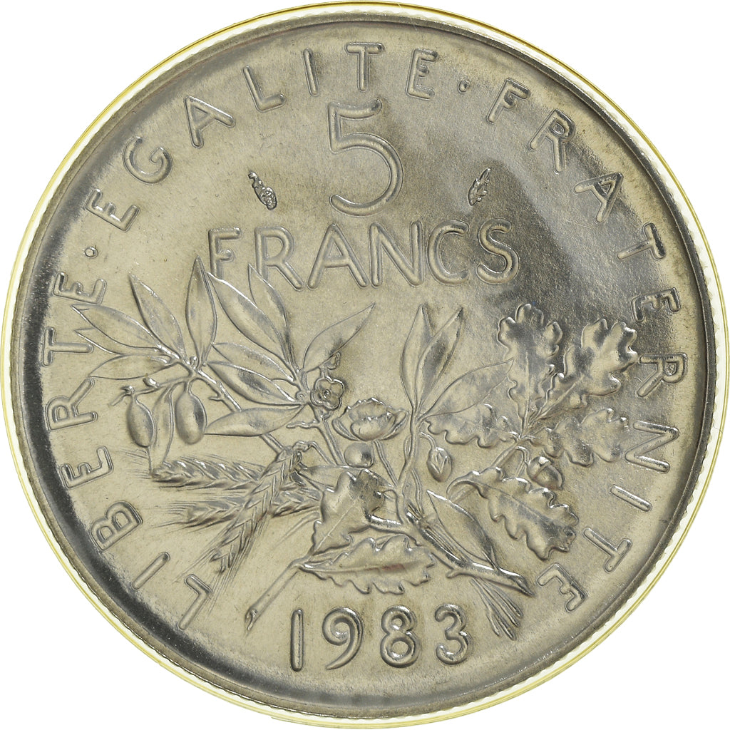 Münze, Frankreich, Semeuse, 5 Francs, 1983, Paris, FDC, STGL, Nickel Clad