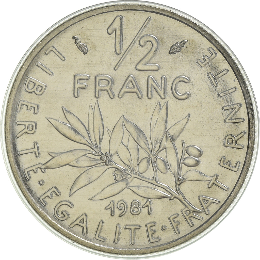 Coin, France, Semeuse, 1/2 Franc, 1981, Paris, FDC, MS(65-70), Nickel, KM:931.1