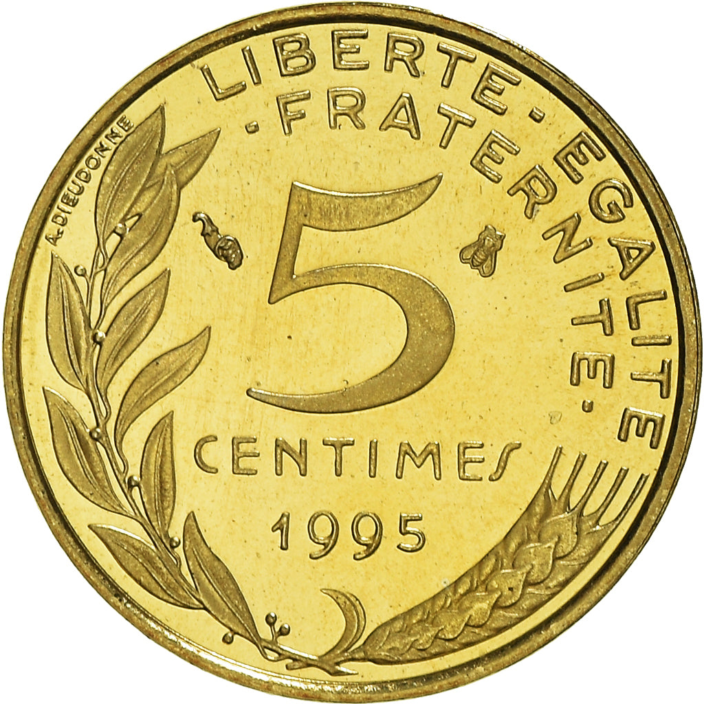 Coin, France, Marianne, 5 Centimes, 1995, Paris, Proof / BE, MS(65-70)
