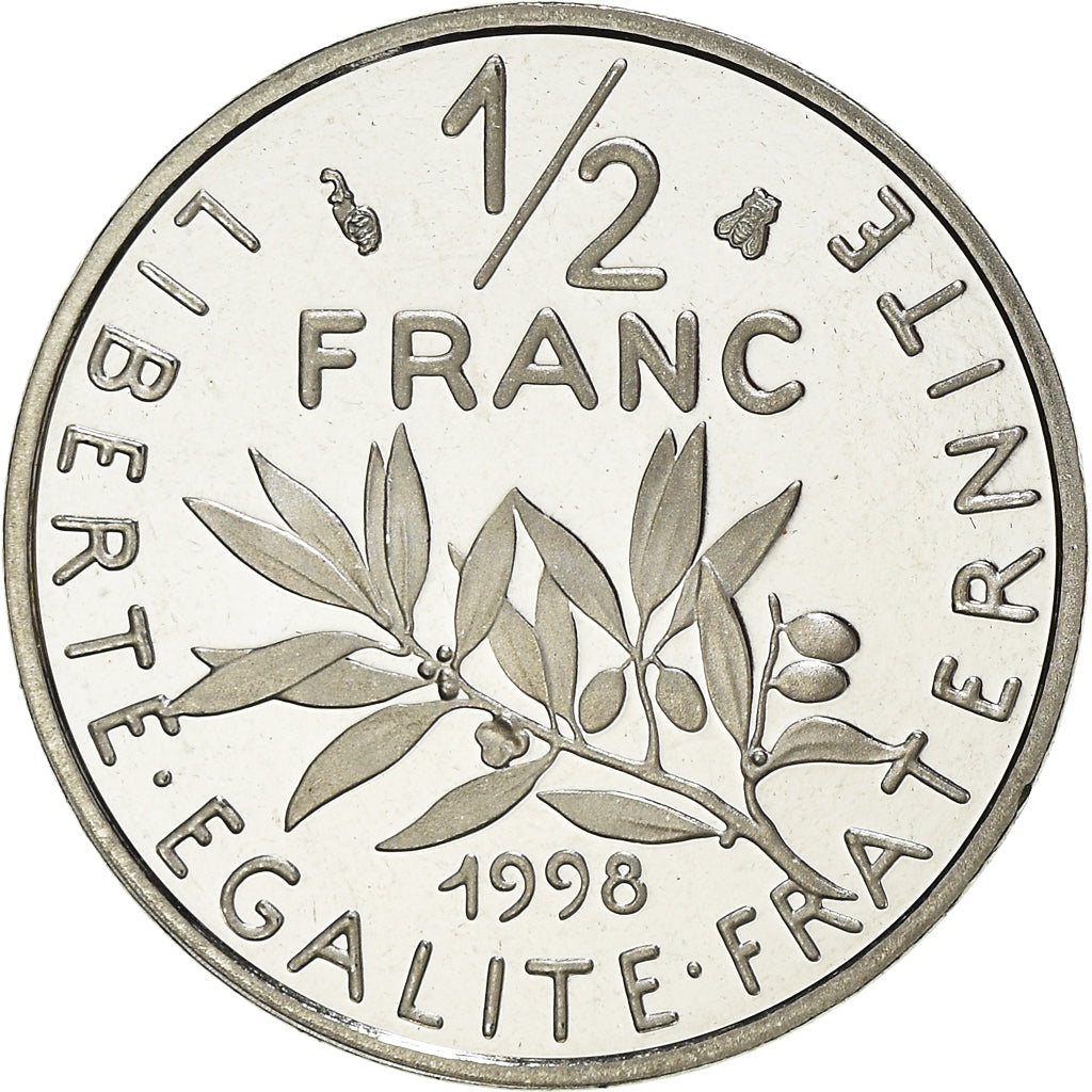 Monnaie, France, Semeuse, 1/2 Franc, 1998, Paris, Proof, FDC, Nickel