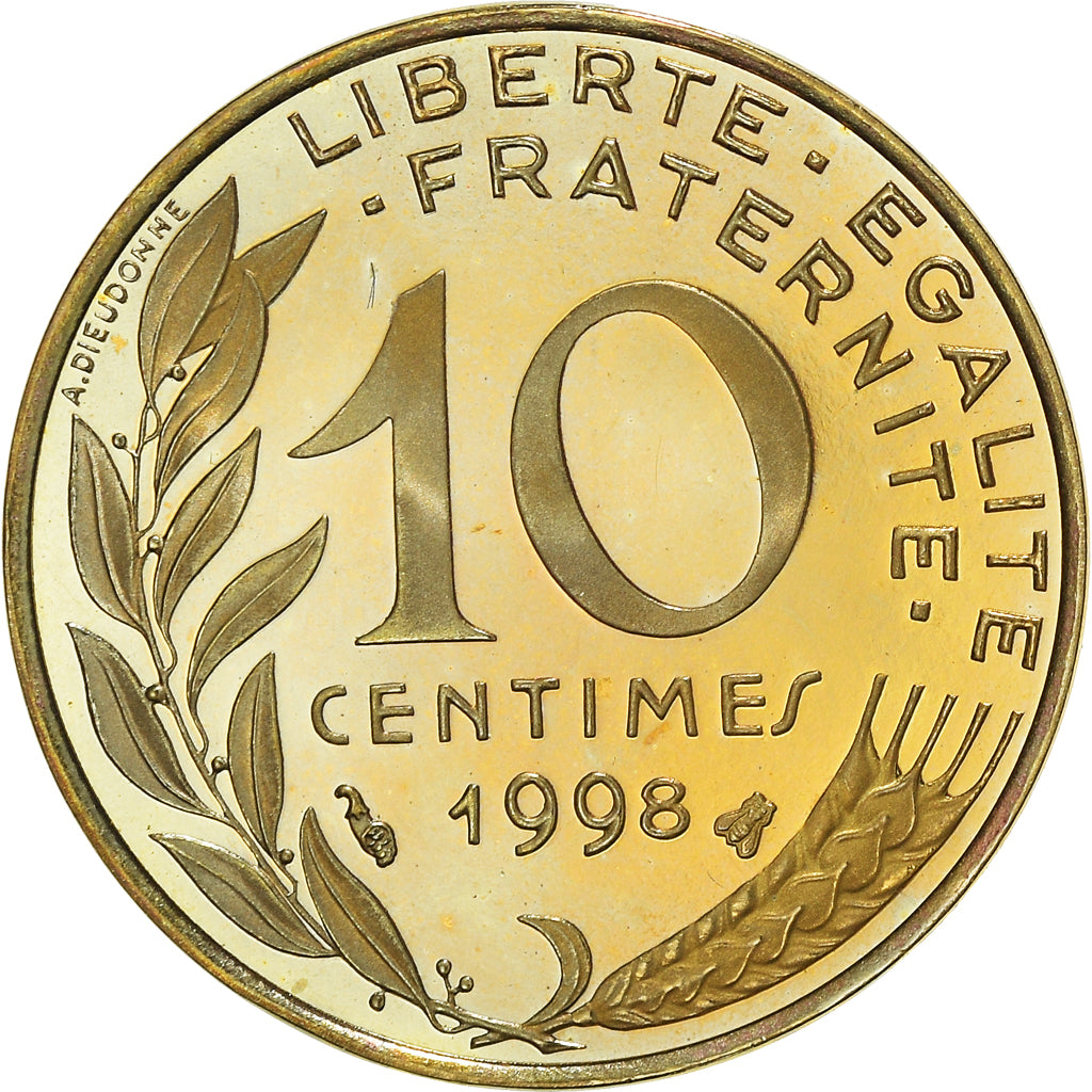 Coin, France, Marianne, 10 Centimes, 1998, Paris, Proof, MS(65-70)