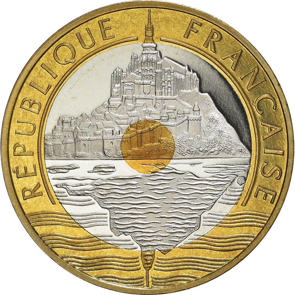 Moneta, Francia, Mont Saint Michel, 20 Francs, 2001, Paris, Proof, FDC