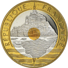 Moneta, Francia, Mont Saint Michel, 20 Francs, 2001, Paris, Proof, FDC