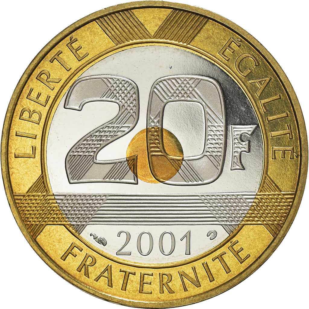 Moneta, Francia, Mont Saint Michel, 20 Francs, 2001, Paris, Proof, FDC