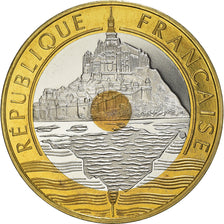 Moeda, França, Mont Saint Michel, 20 Francs, 2001, Paris, Proof, MS(65-70)