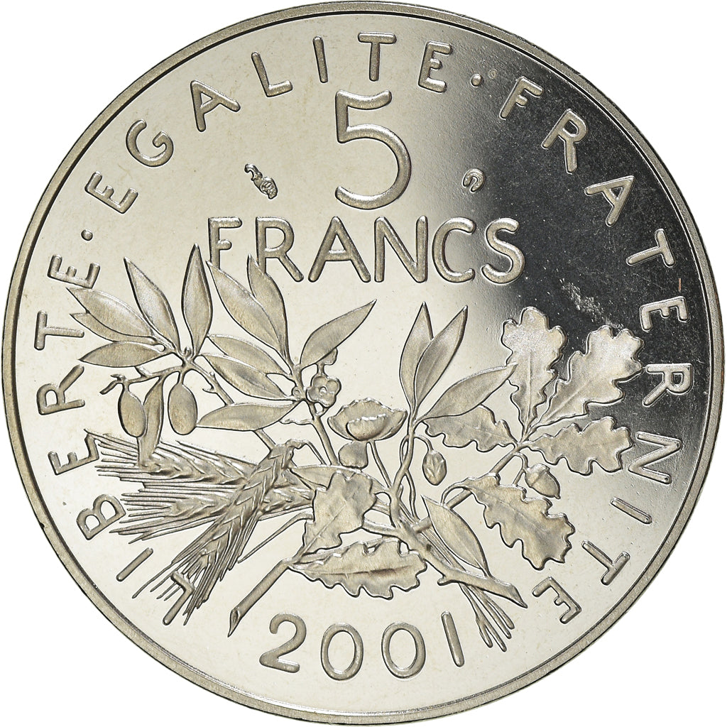 Coin, France, Semeuse, 5 Francs, 2001, Paris, Proof, MS(65-70), Nickel Clad