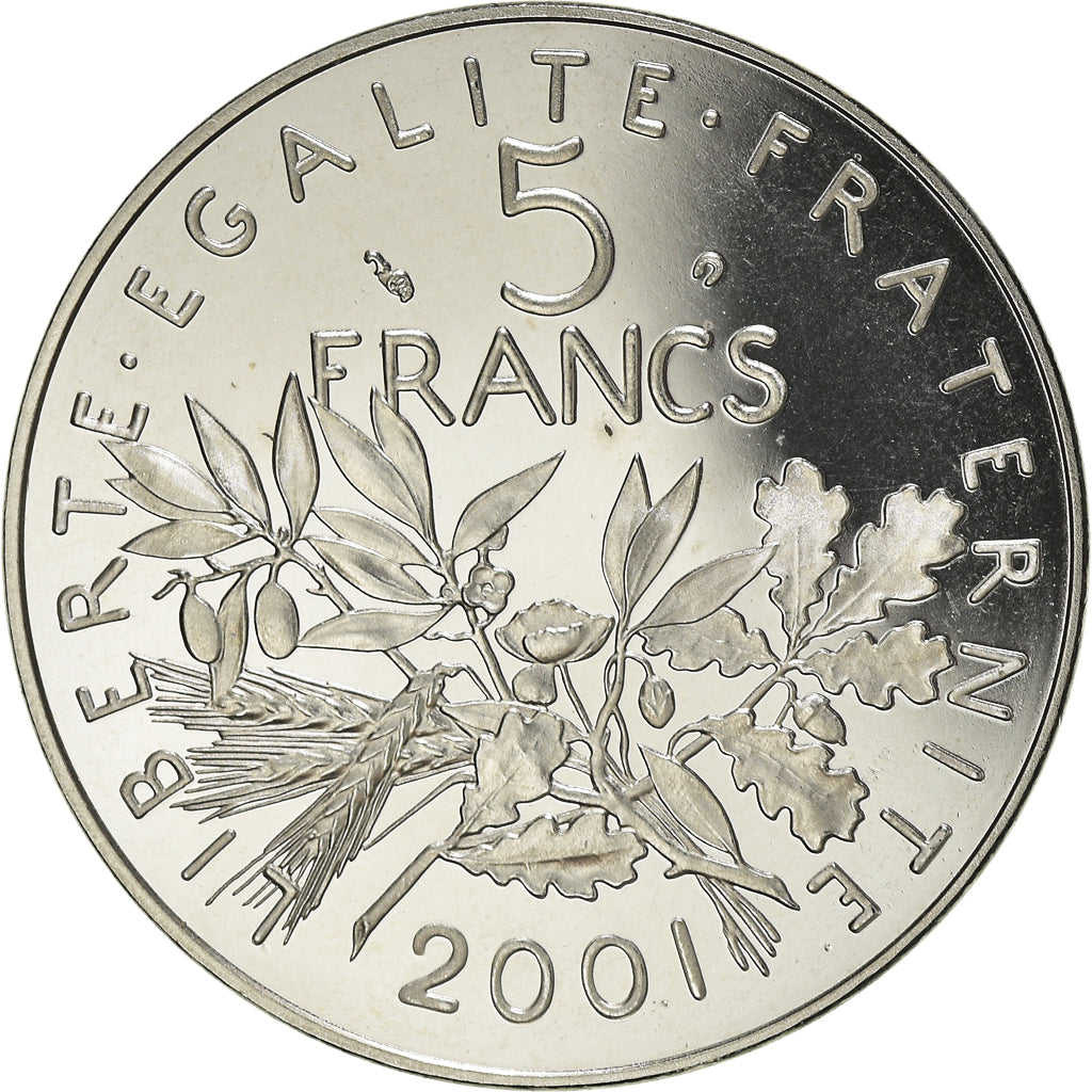 Coin, France, Semeuse, 5 Francs, 2001, Paris, Proof, MS(65-70), Nickel Clad