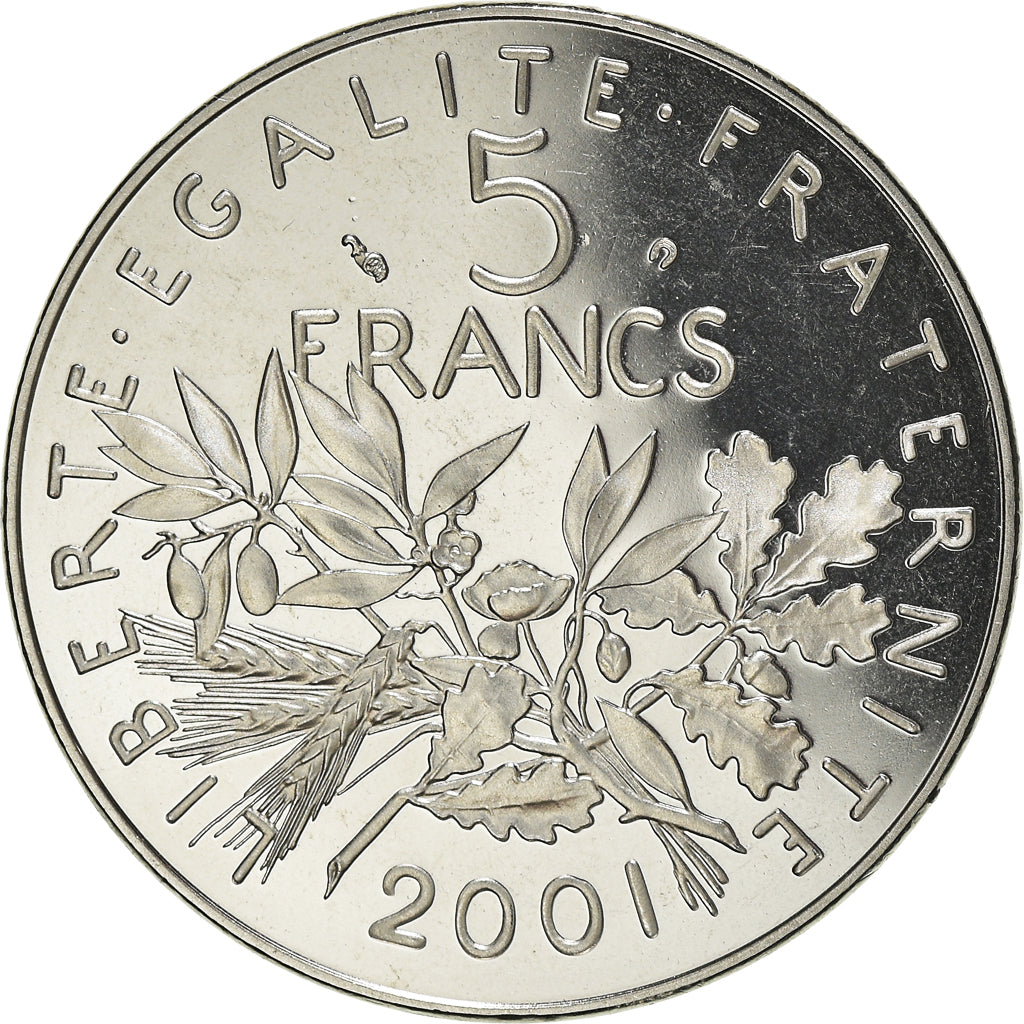 Coin, France, Semeuse, 5 Francs, 2001, Paris, Proof, MS(65-70), Nickel Clad