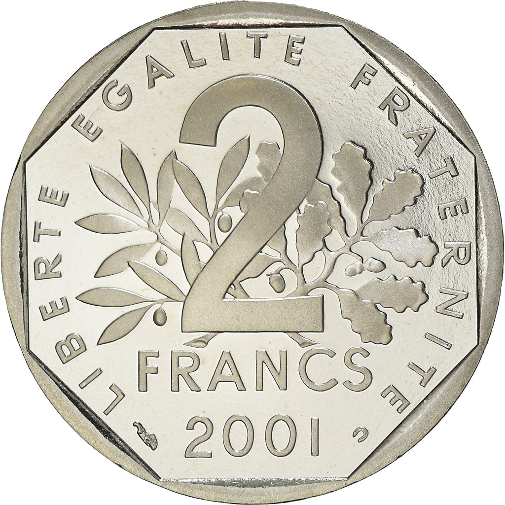 Coin, France, Semeuse, 2 Francs, 2001, Paris, Proof, MS(65-70), Nickel