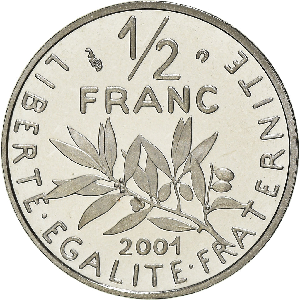 Coin, France, Semeuse, 1/2 Franc, 2001, Paris, Proof, MS(65-70), Nickel