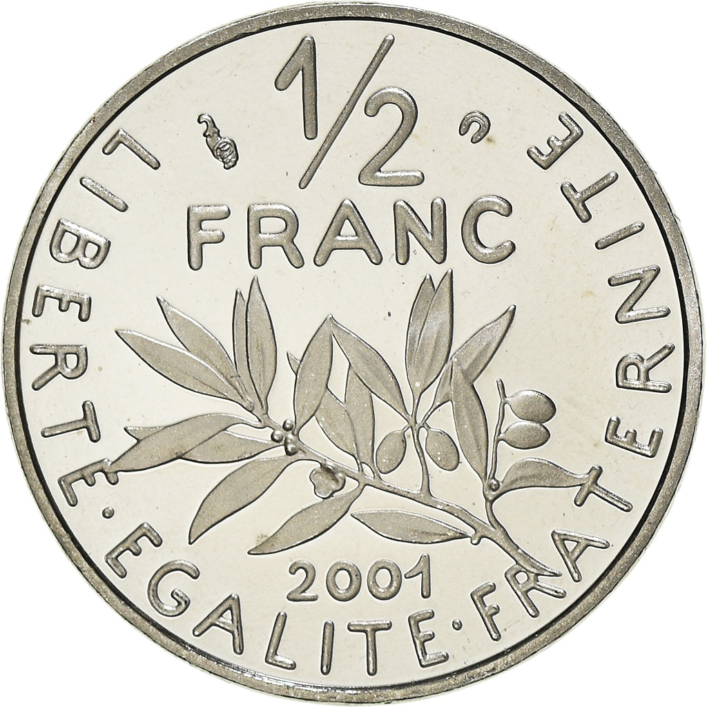 Coin, France, Semeuse, 1/2 Franc, 2001, Paris, Proof, MS(65-70), Nickel