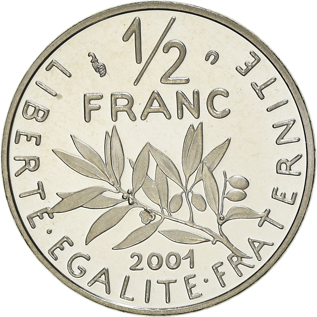 Coin, France, Semeuse, 1/2 Franc, 2001, Paris, Proof, MS(65-70), Nickel