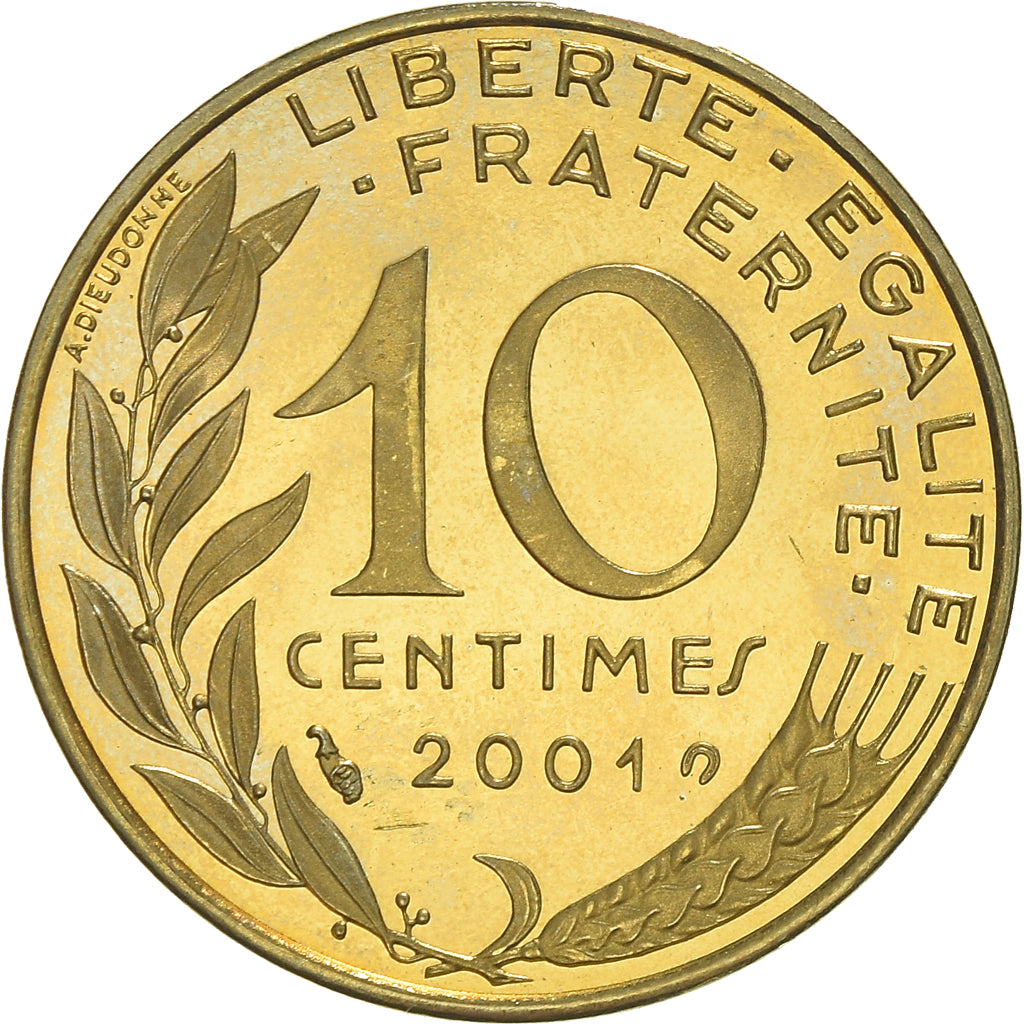 Coin, France, Marianne, 10 Centimes, 2001, Paris, Proof, MS(65-70)