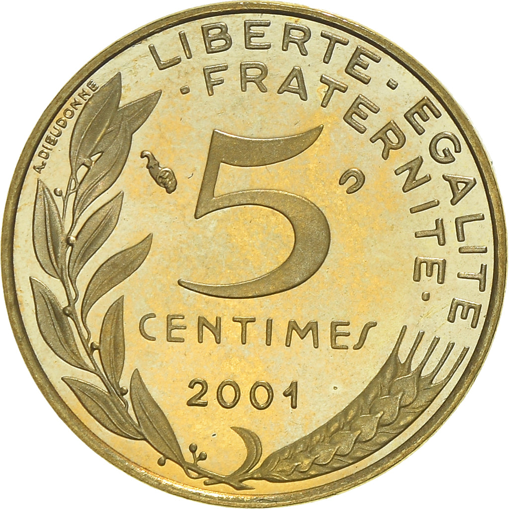 Coin, France, Marianne, 5 Centimes, 2001, Paris, Proof, MS(65-70)