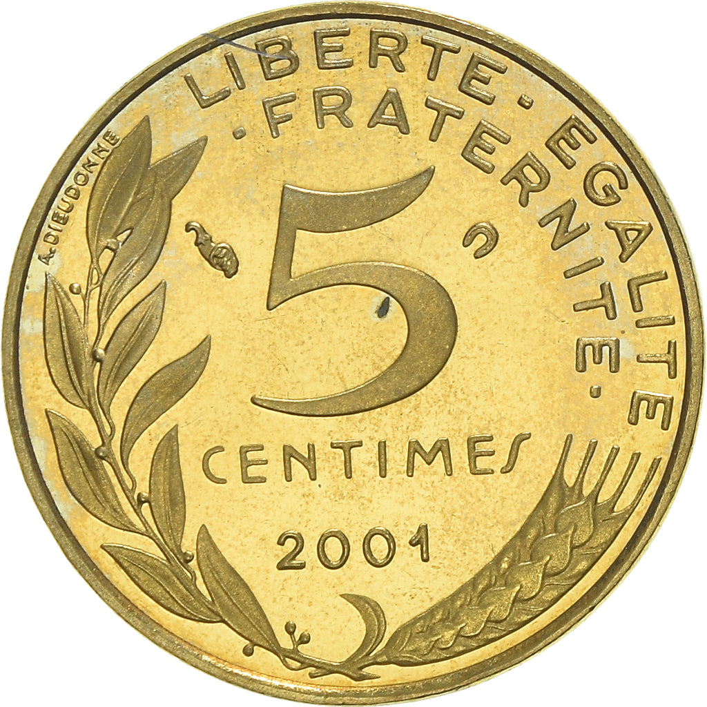 Coin, France, Marianne, 5 Centimes, 2001, Paris, Proof, MS(65-70)