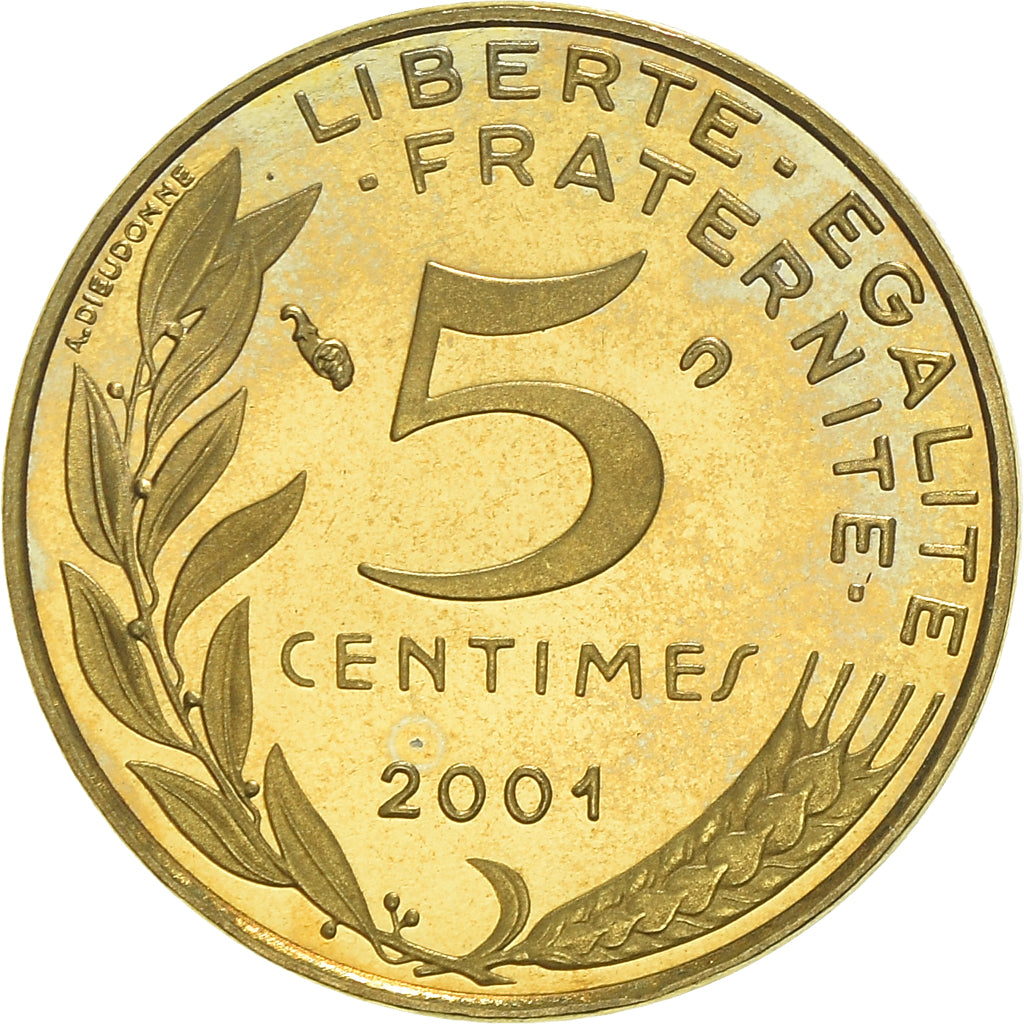 Coin, France, Marianne, 5 Centimes, 2001, Paris, Proof, MS(65-70)