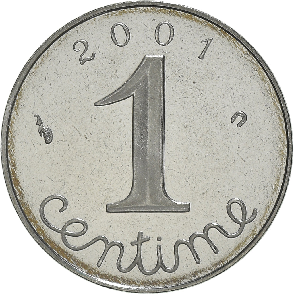 Coin, France, Épi, Centime, 2001, Paris, Proof, MS(64), Stainless Steel, KM:928