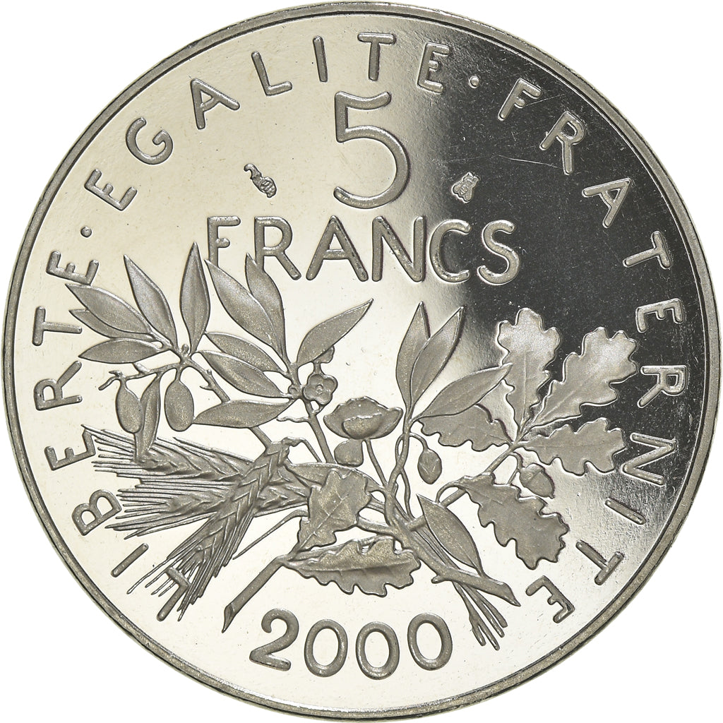 Moneta, Francia, Semeuse, 5 Francs, 2000, Paris, Proof, FDC, Nichel placcato