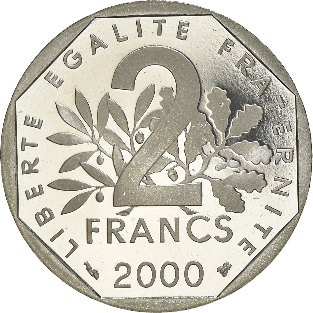Coin, France, Semeuse, 2 Francs, 2000, Paris, Proof, MS(65-70), Nickel