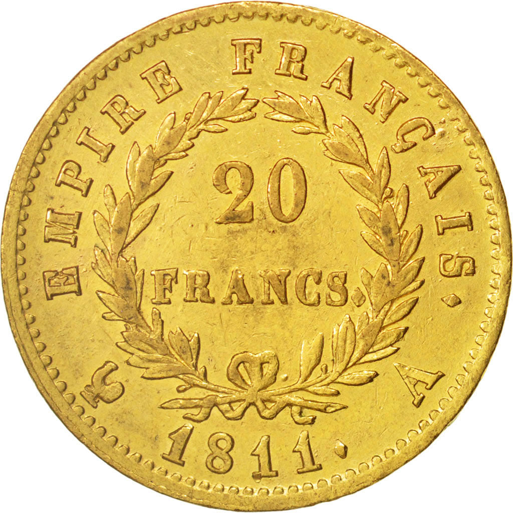 France, Napoléon I, 20 Francs, 1811, Paris, EF(40-45), Gold,KM:695.1,Gadouey1025