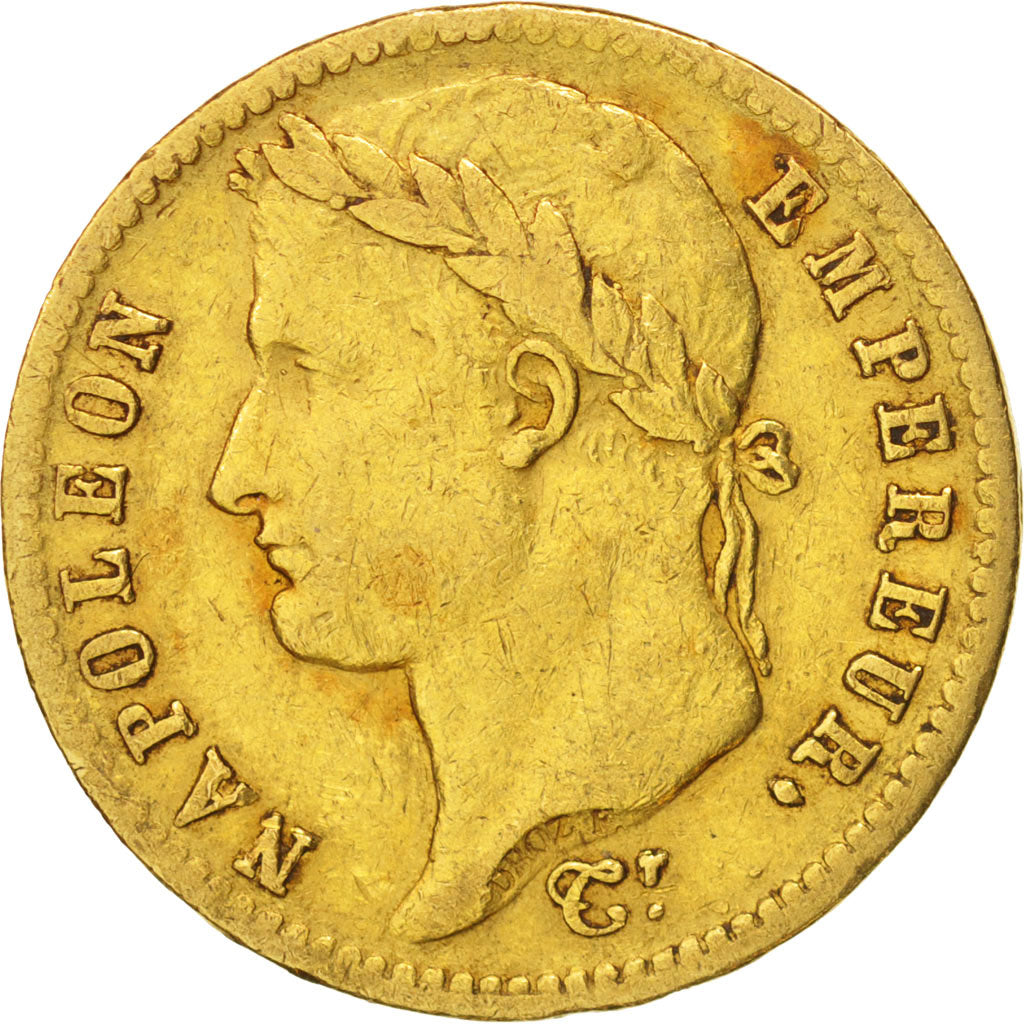 France, Napoléon I, 20 Francs, 1812, Paris, TTB, Or, KM:695.1, Gadoury:1025