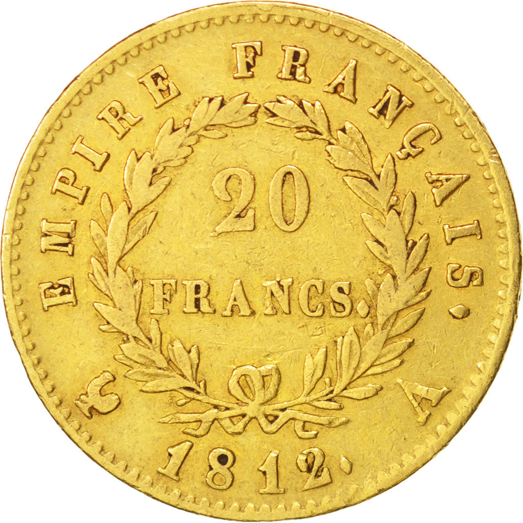 France, Napoléon I, 20 Francs, 1812, Paris, EF(40-45), Gold,KM:695.1,Gadoury1025