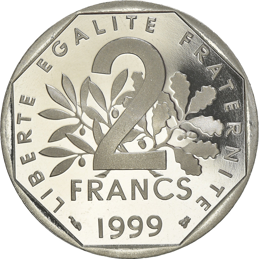 Coin, France, Semeuse, 2 Francs, 1999, Paris, Proof, MS(65-70), Nickel