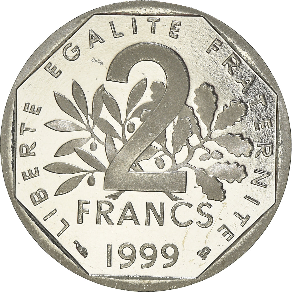 Coin, France, Semeuse, 2 Francs, 1999, Paris, Proof, MS(65-70), Nickel