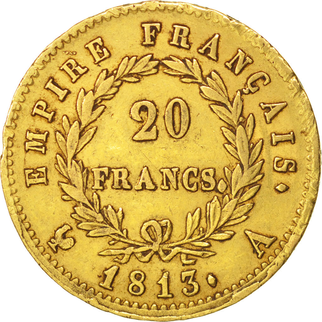 France, Napoléon I, 20 Francs, 1813, Paris, EF(40-45), Gold,KM:695.1,Gadoury1025