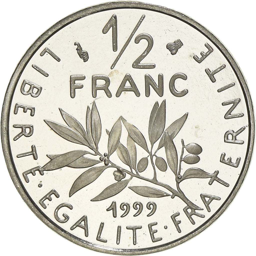 Monnaie, France, Semeuse, 1/2 Franc, 1999, Proof, FDC, Nickel, Gadoury:429a
