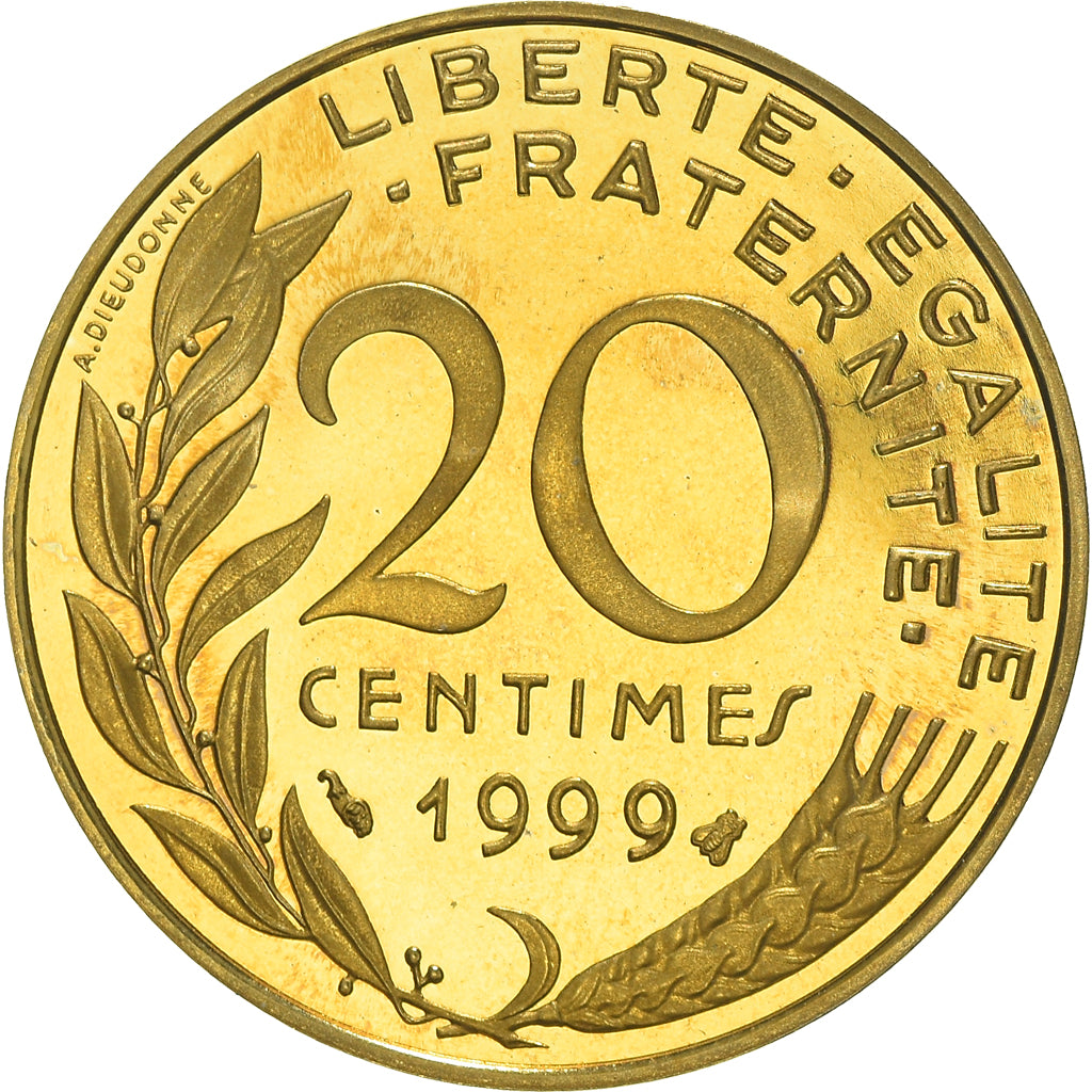 Coin, France, Marianne, 20 Centimes, 1999, Paris, Proof, MS(65-70)