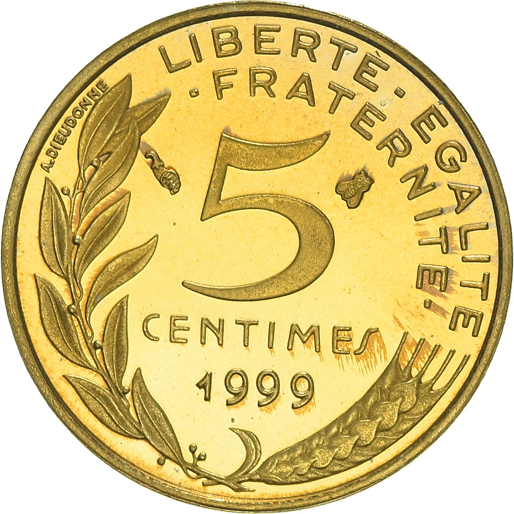 Coin, France, Marianne, 5 Centimes, 1999, Paris, Proof, MS(65-70)