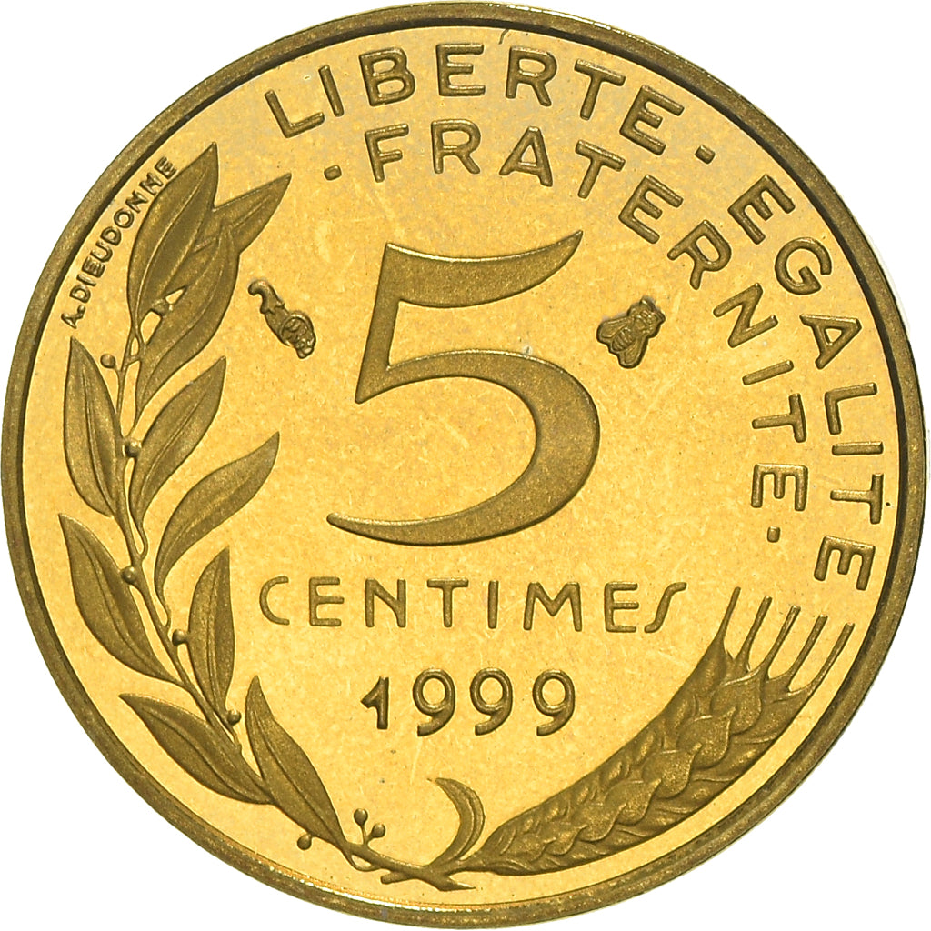 Coin, France, Marianne, 5 Centimes, 1999, Paris, Proof, MS(65-70)
