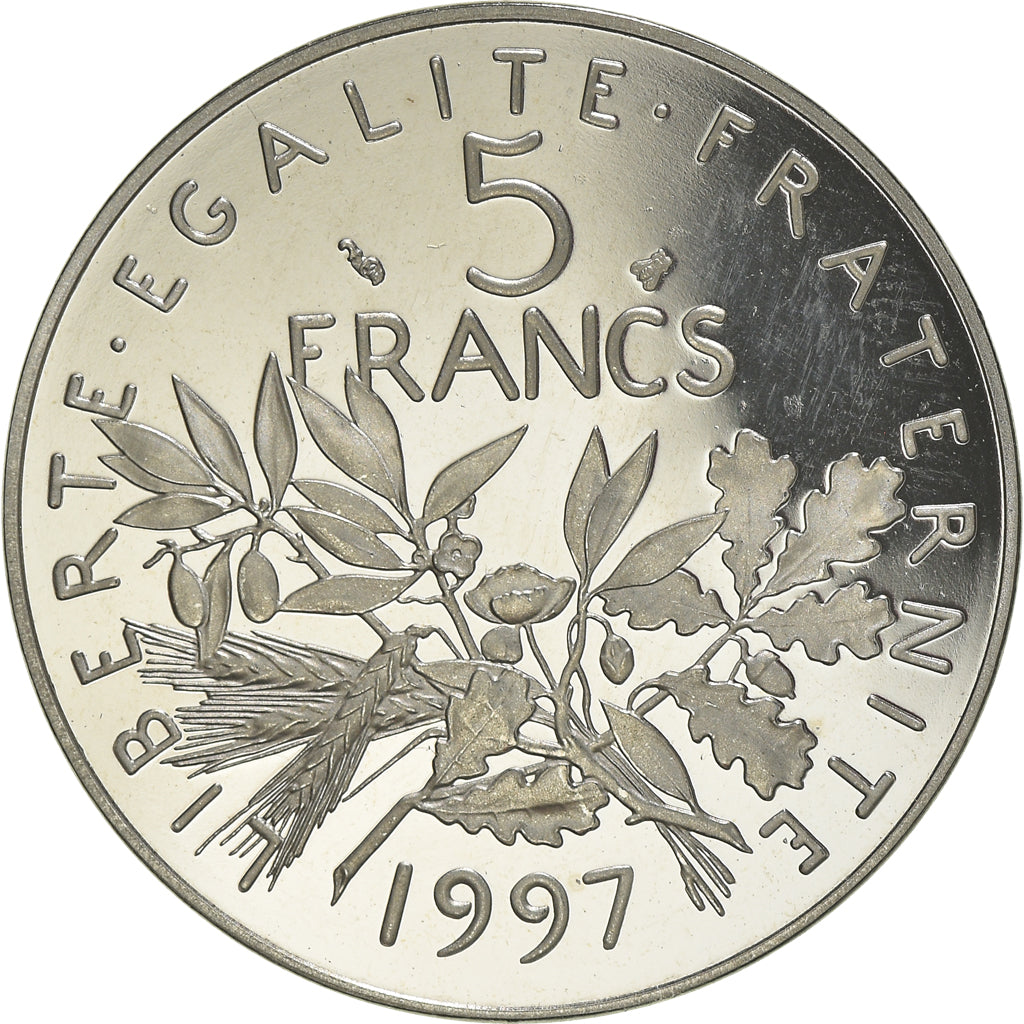 Coin, France, Semeuse, 5 Francs, 1997, Paris, Proof, MS(64), Nickel Clad