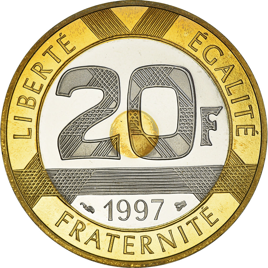 Coin, France, Mont Saint Michel, 20 Francs, 1997, Paris, Proof, MS(65-70)