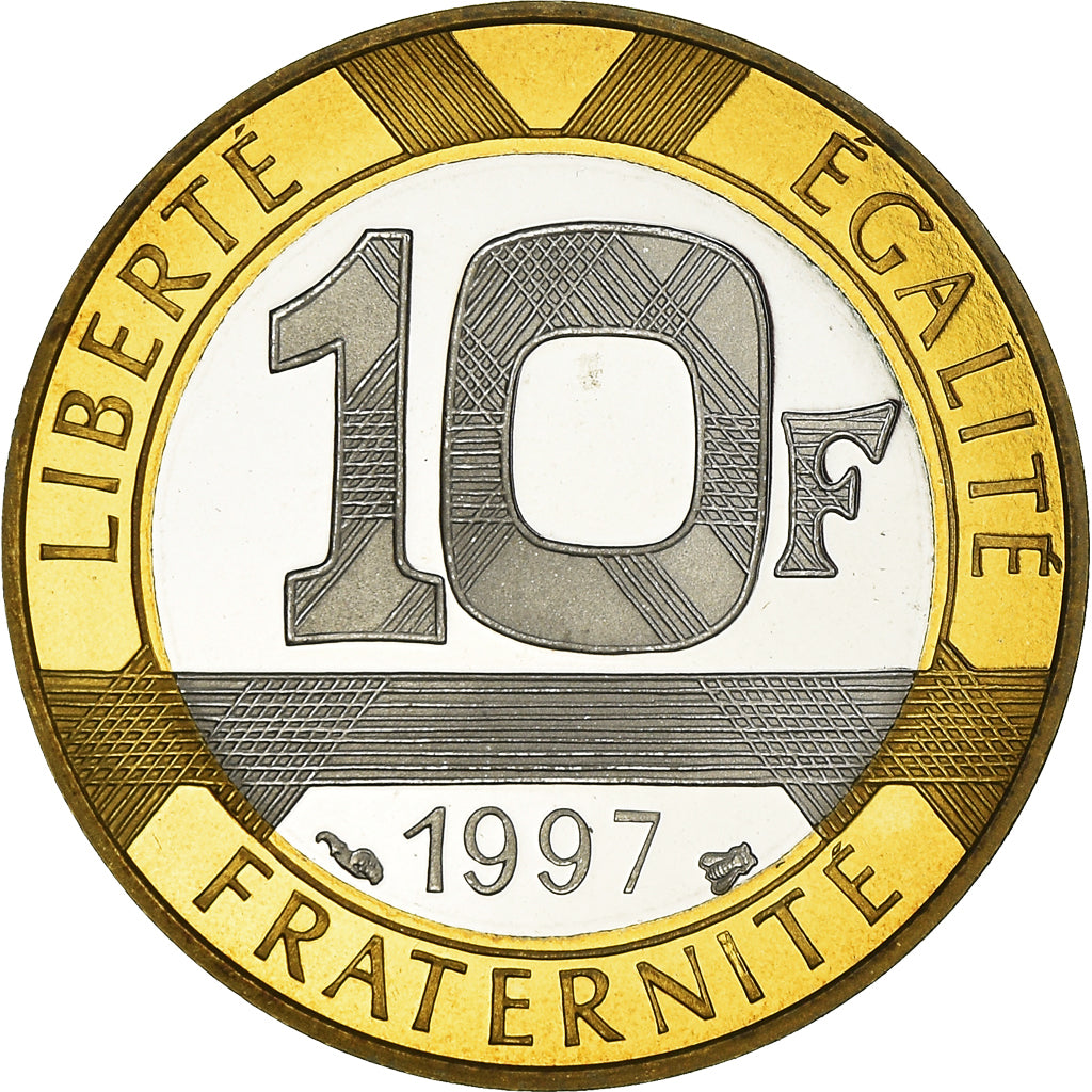 Munten, Frankrijk, Génie, 10 Francs, 1997, Paris, Proof, FDC, Aluminum-Bronze