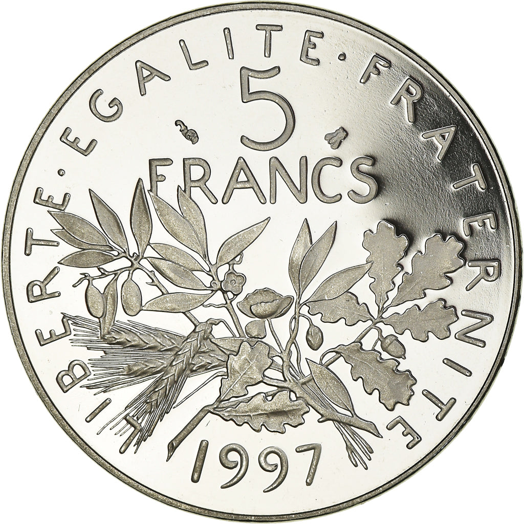 Moneda, Francia, Semeuse, 5 Francs, 1997, Paris, Proof, FDC, Níquel recubierto
