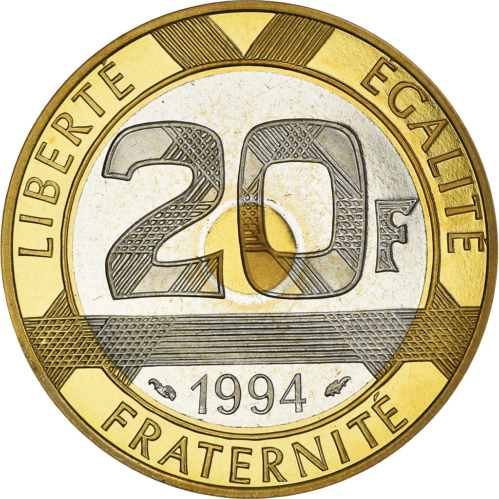 Coin, France, Mont Saint Michel, 20 Francs, 1994, Paris, Proof, MS(65-70)