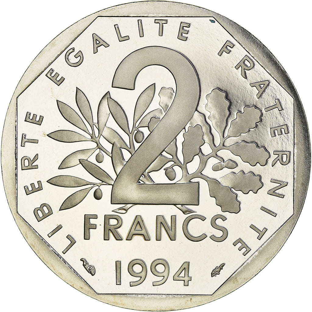 Coin, France, Semeuse, 2 Francs, 1994, Paris, Proof, MS(65-70), Nickel