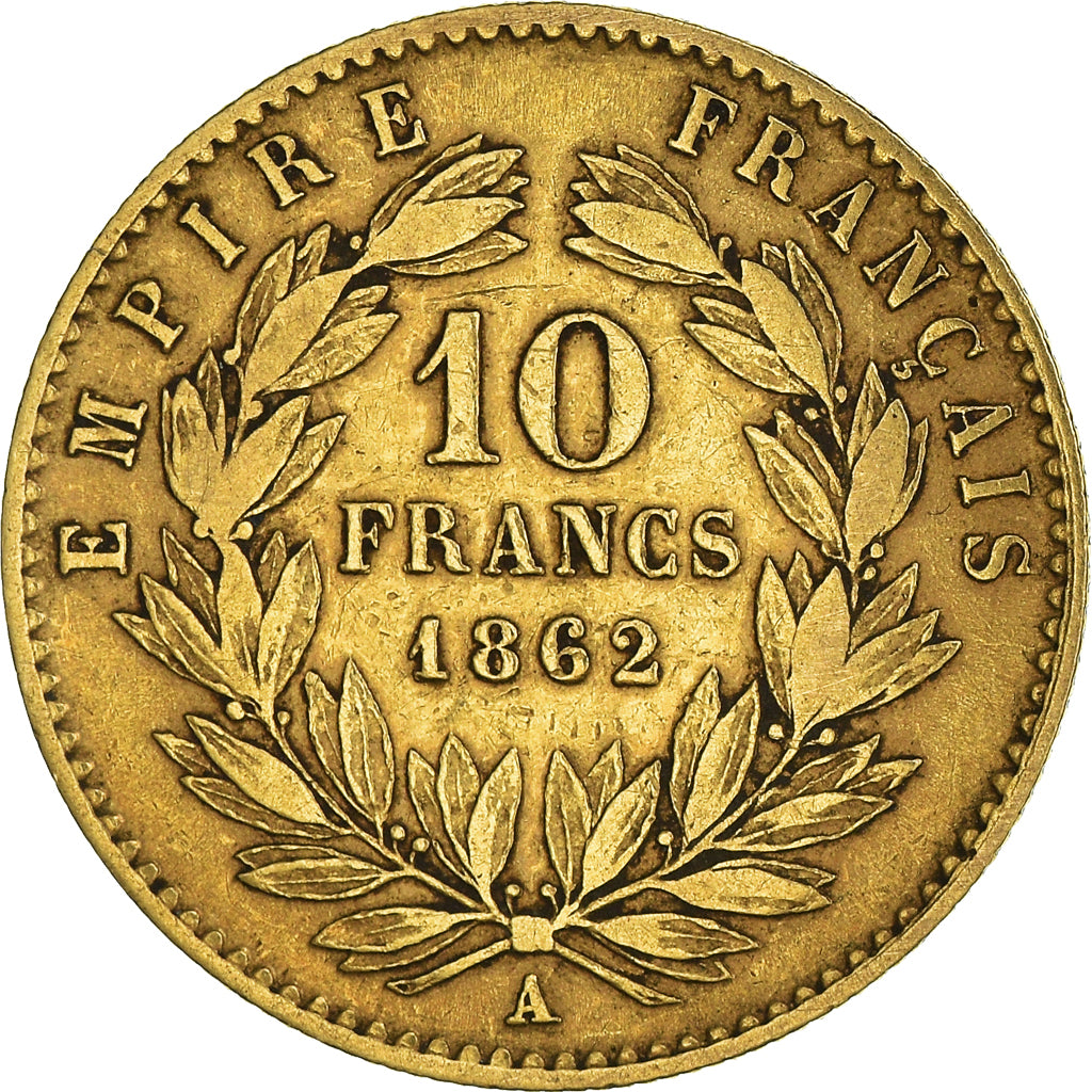 Coin, France, Napoleon III, Napoléon III, 10 Francs, 1862, Paris, VF(30-35)