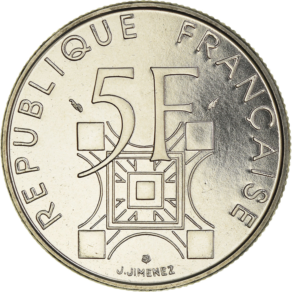 Münze, Frankreich, Tour Eiffel, 5 Francs, 1989, Paris, STGL, Nickel, KM:968