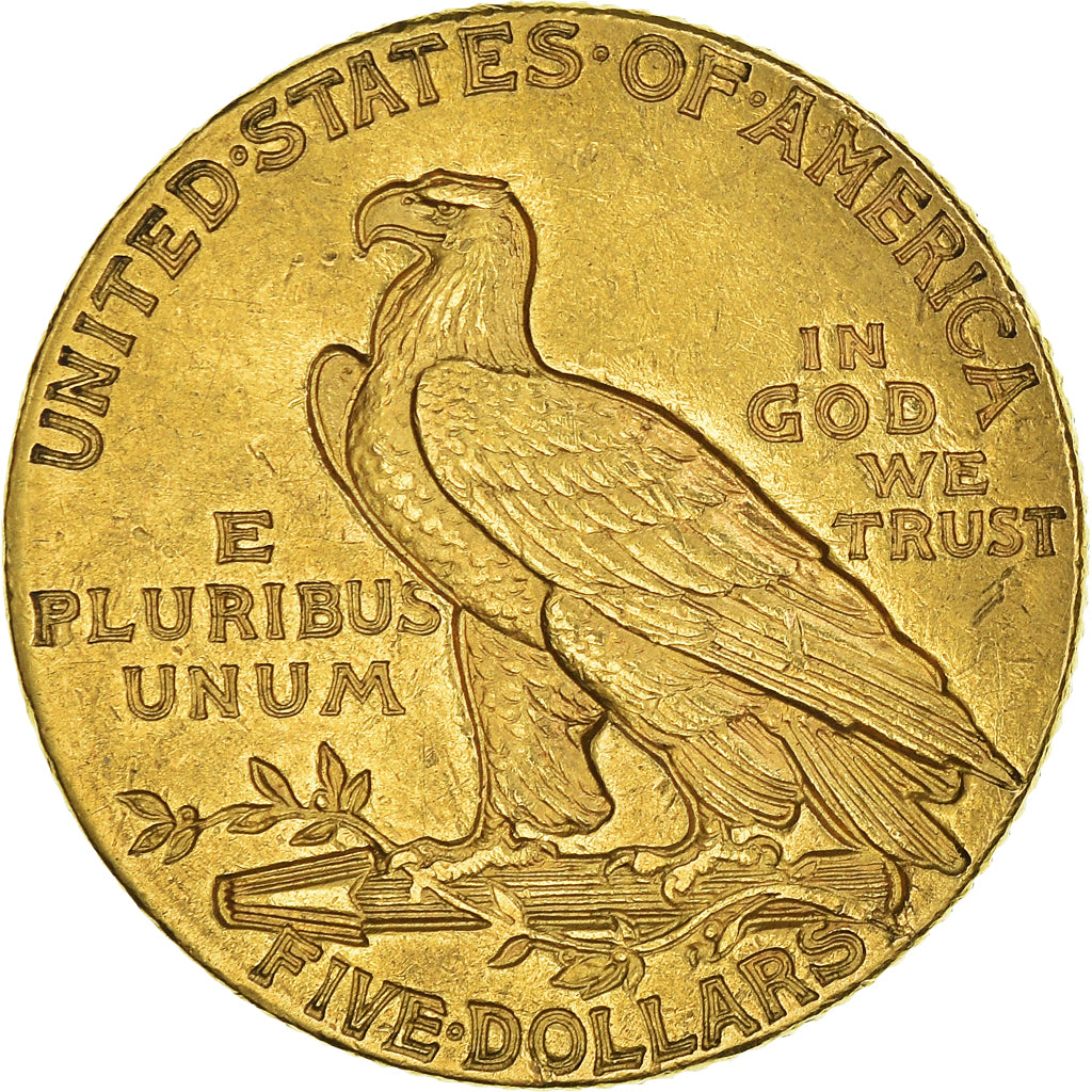 Coin, United States, Indian Head, $5, Half Eagle, 1910, U.S. Mint, Philadelphia