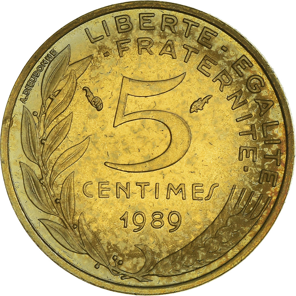 Münze, Frankreich, Marianne, 5 Centimes, 1989, Paris, STGL, Aluminum-Bronze