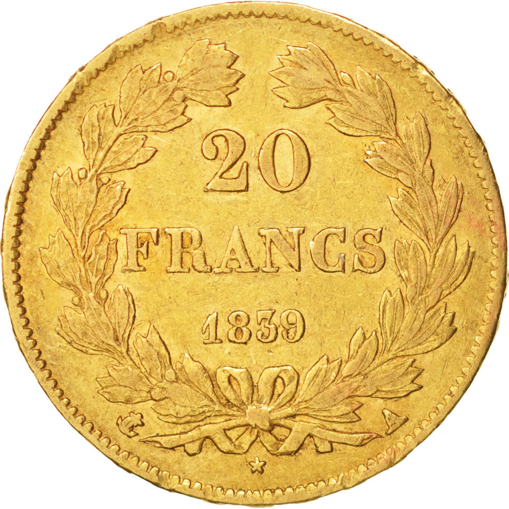 France, Louis-Philippe, 20 Francs, 1839, Paris, TTB, Or, KM:750.1, Gadoury:1031