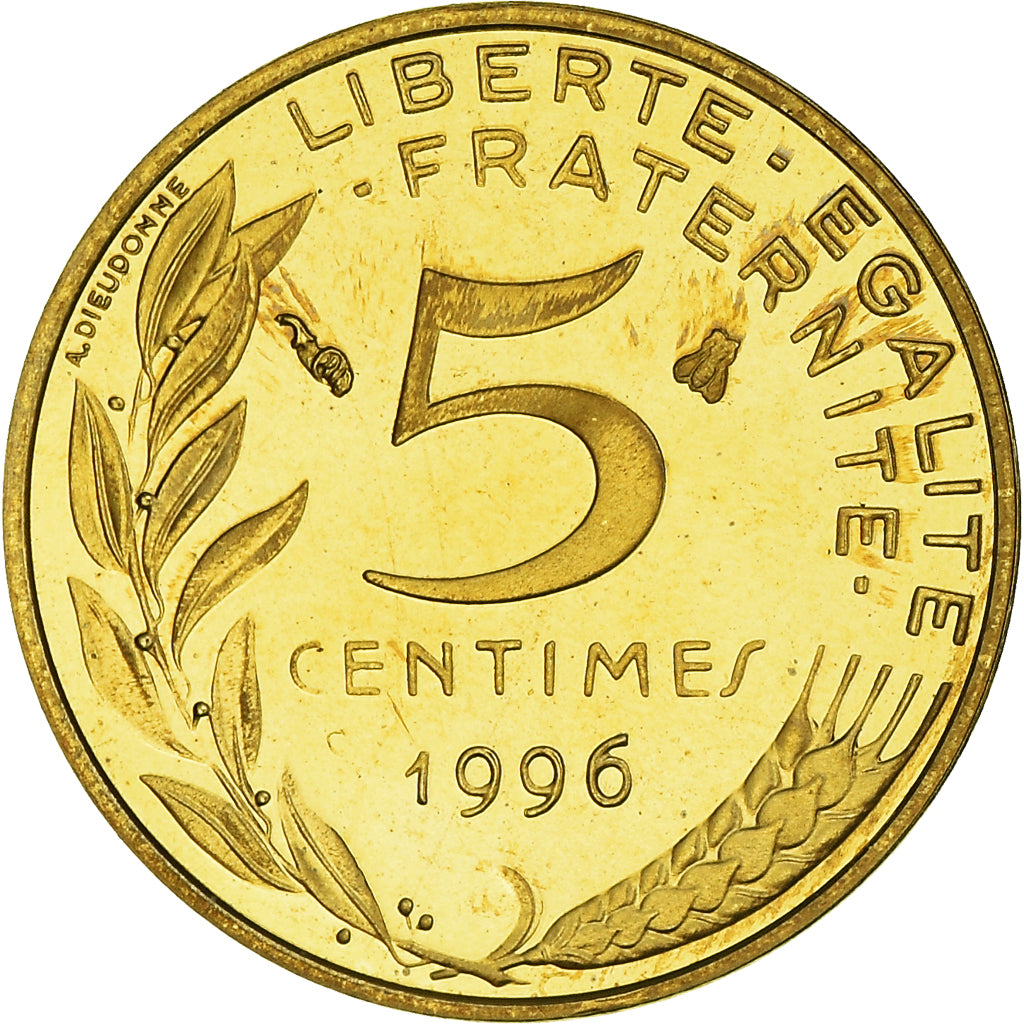 Coin, France, Marianne, 5 Centimes, 1996, Paris, Proof / BE, MS(65-70)