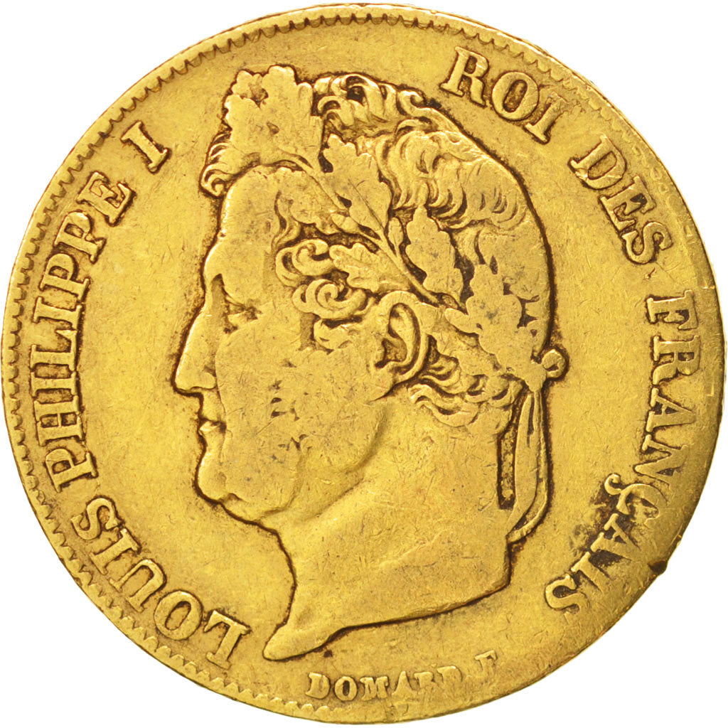 France, Louis-Philippe, 20 Francs,1840,Paris,VF(20-25),Gold,KM:750.1,Gadoury1031