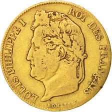 France, Louis-Philippe, 20 Francs,1840,Paris,VF(20-25),Gold,KM:750.1,Gadoury1031