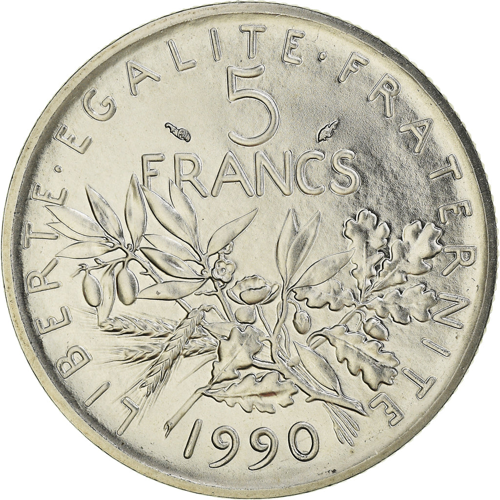 Monnaie, France, Semeuse, 5 Francs, 1990, Paris, FDC, FDC, Nickel Clad