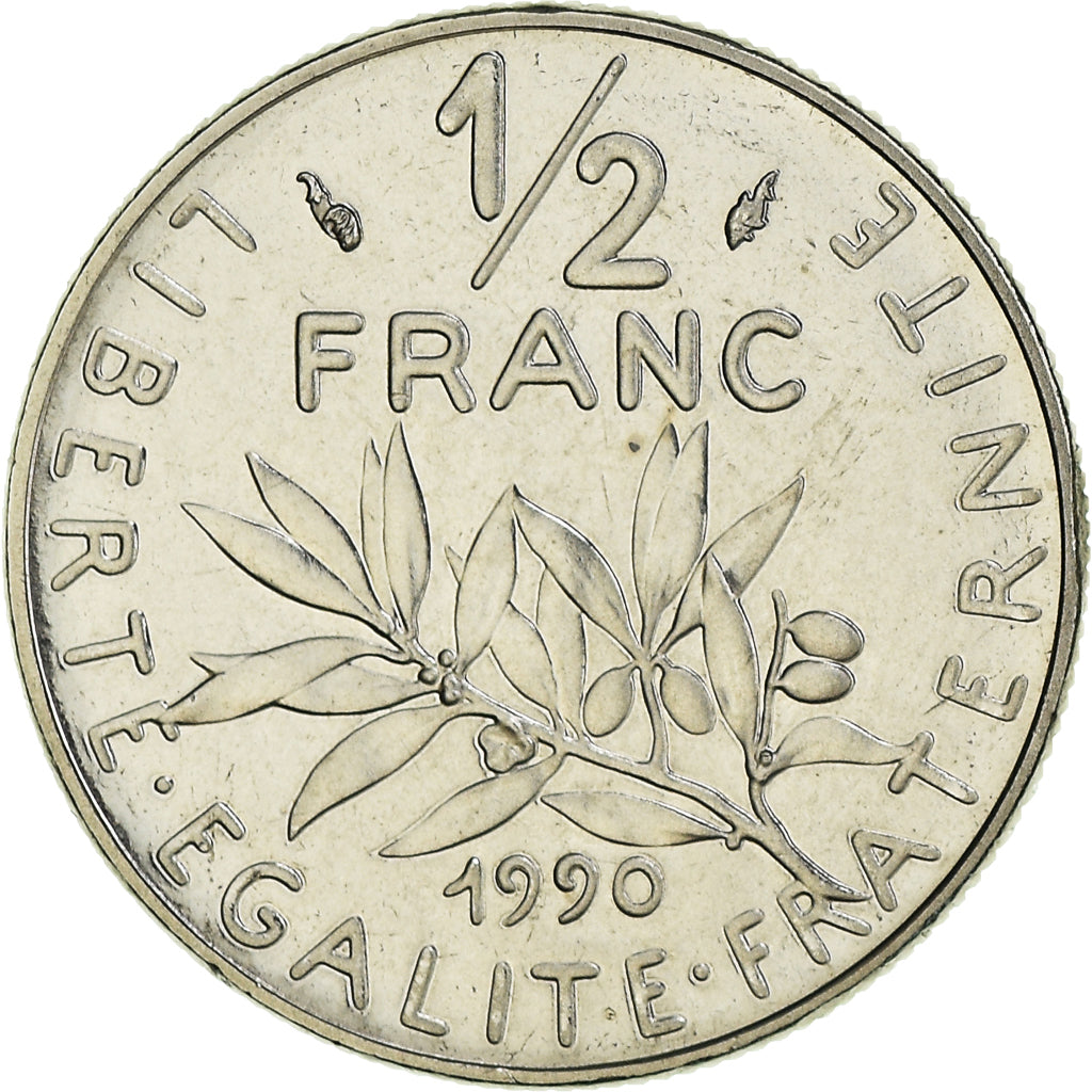 Coin, France, Semeuse, 1/2 Franc, 1990, Paris, FDC, MS(65-70), Nickel, KM:931.1